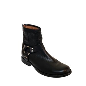 Frye Phillip Short Harness Boot Black Leather Size 5.5